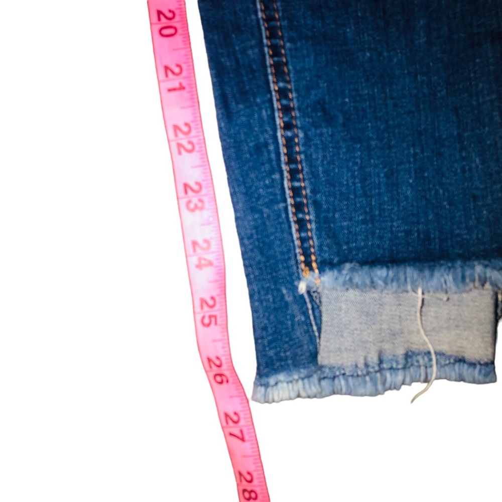 GUC✨ REFUGE women's medium blue jean denim overalls with criss cross back straps - Picture 11 of 13